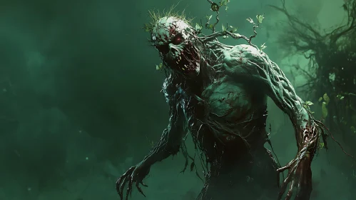 Eerie Monster Emerging from the Dark