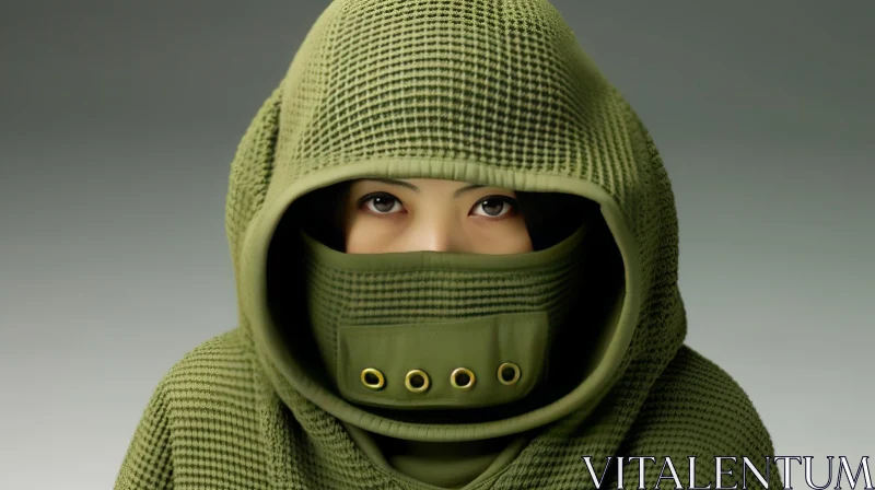 Fashion Photography: Precisionist Style with a Hooded Outfit AI Image