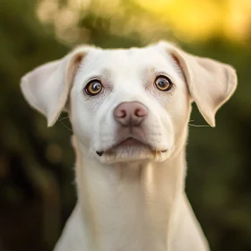 Expressive White Dog Portrait