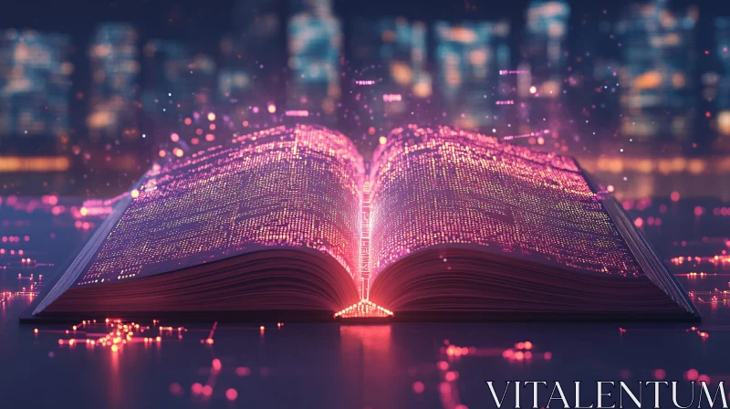 AI ART Glowing Data Book