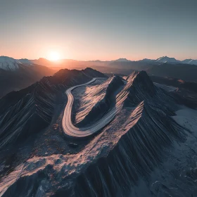 Winding Road Through Mountain Peaks