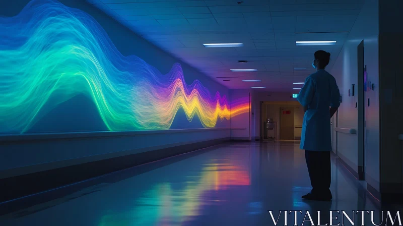 AI ART Hallway Light Waves