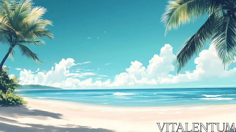 AI ART Seaside Paradise with Azure Waters