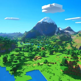 Blocky Mountain Landscape