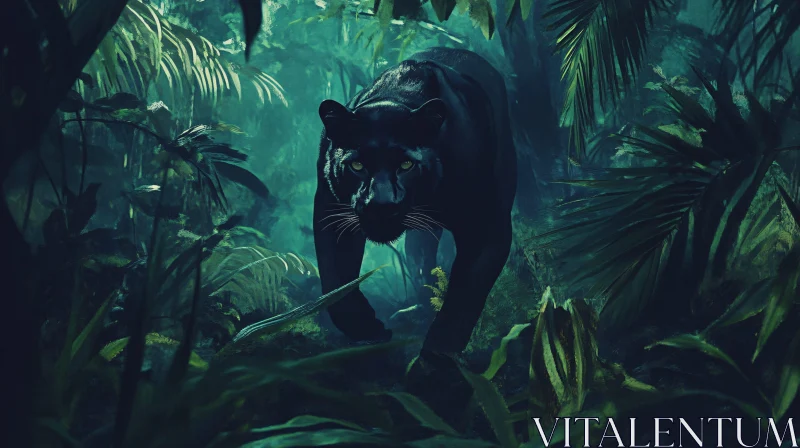 Panthera in Verdant Forest AI Image