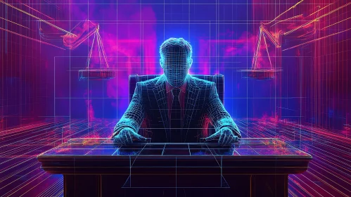Abstract Law: Neon Digital Rendering