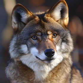 Close-Up of a Calm Wolf