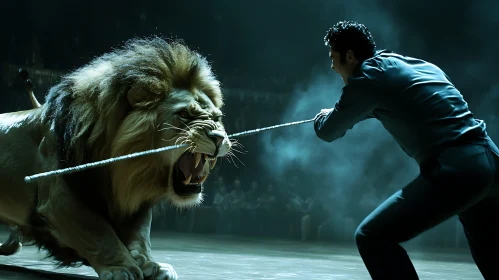 Intense Circus Act: Lion and Tamer