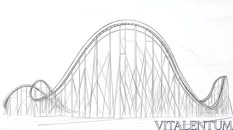 AI ART Rollercoaster Line Art