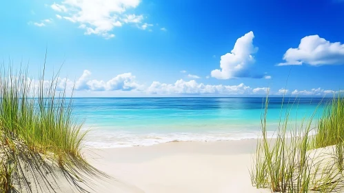 Tranquil Beach View with White Sand