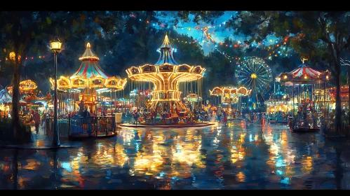 Carousel Lights at Night