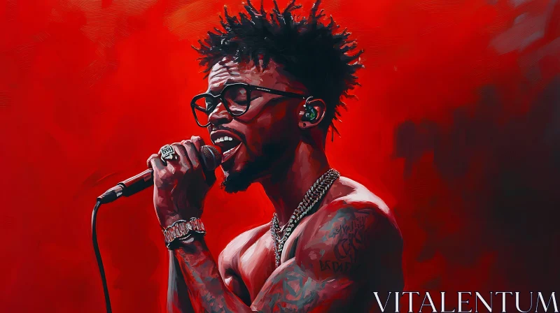 AI ART Man Singing with Energy