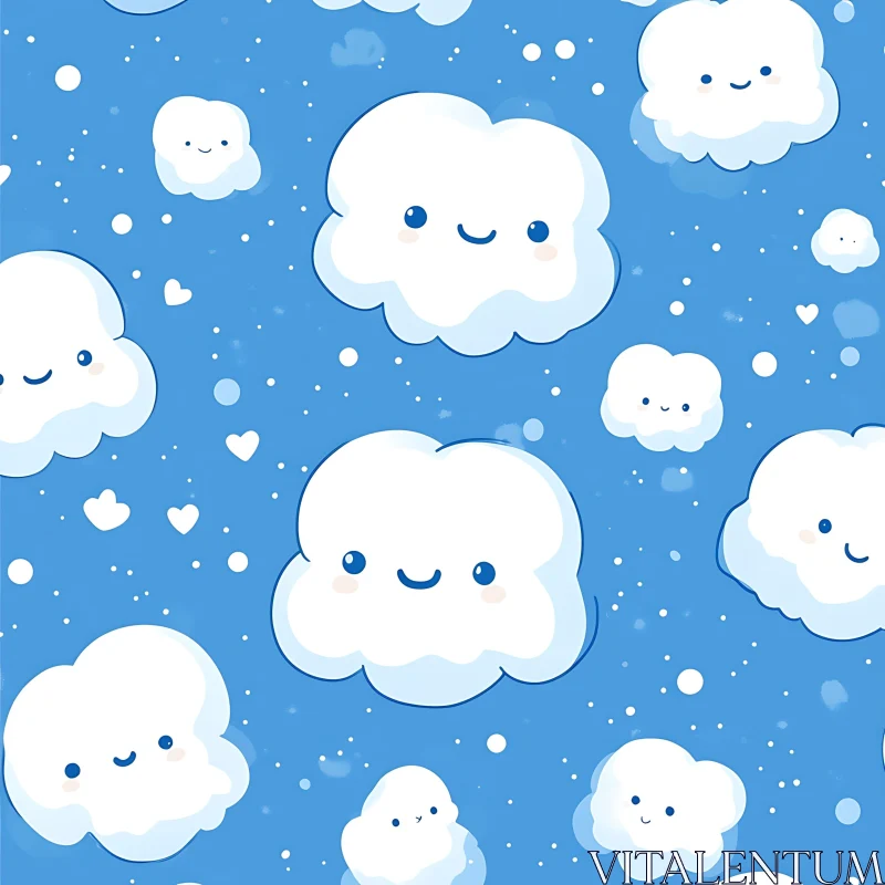 Adorable Cloud Pattern Design AI Image