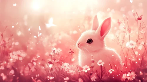 Rabbit Among Flowers