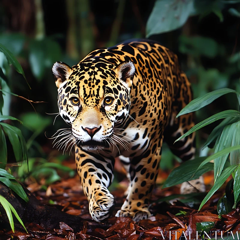 Portrait of a Jaguar in the Forest AI Image