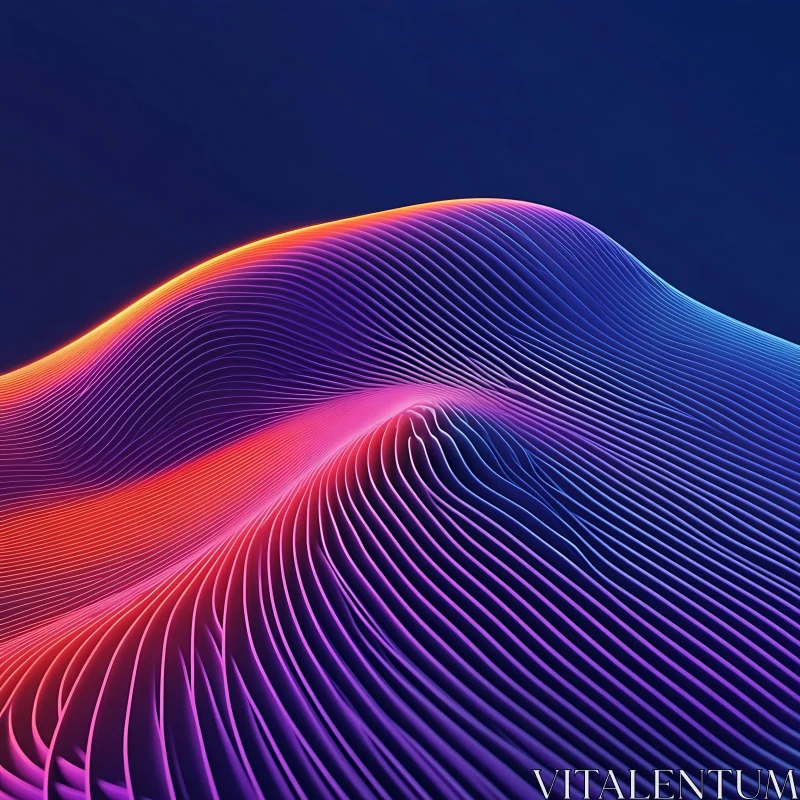 Undulating Gradient Lines Composition AI Image