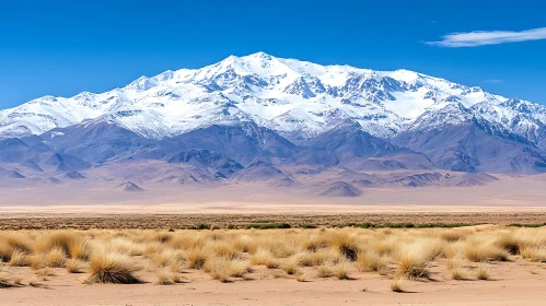 Majestic Snow Peaks and Golden Field