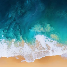 Ocean Waves Crashing on Beach Shore