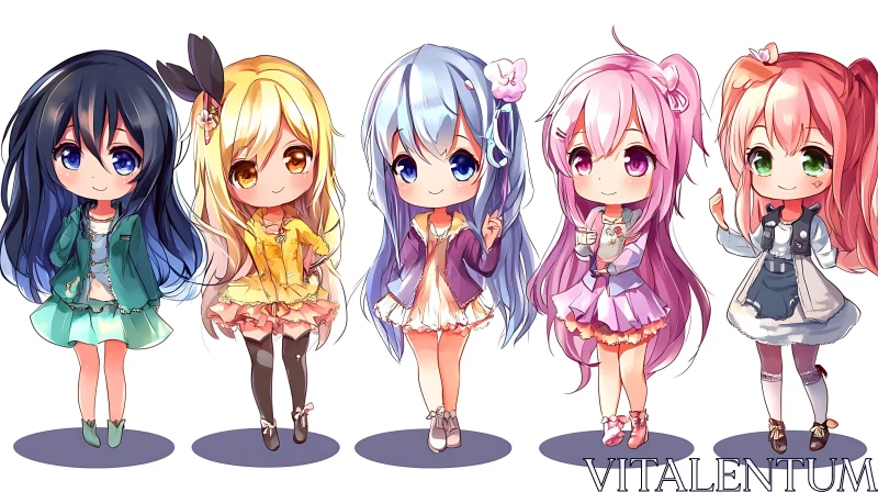 AI ART Adorable Chibi Anime Characters Collection