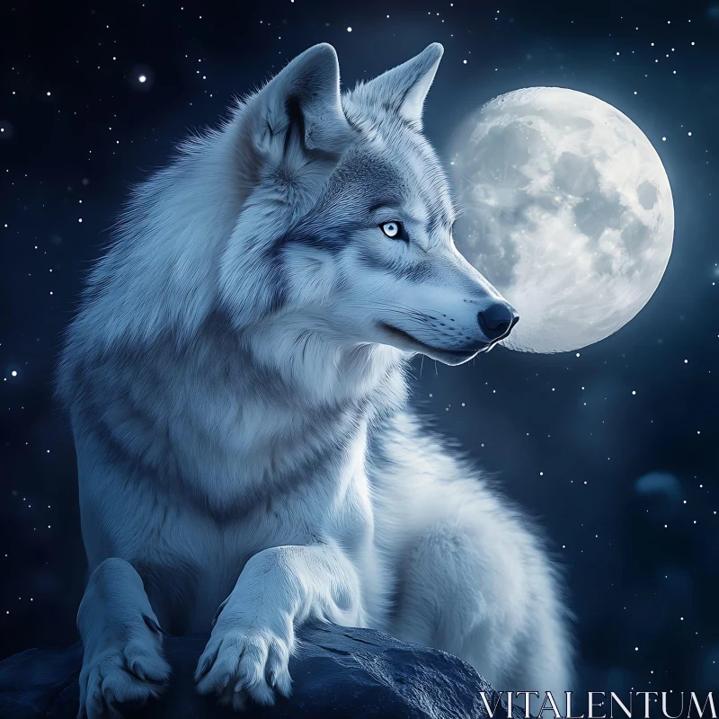 AI ART Lunar Wolf Portrait