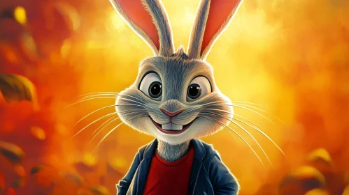 Smiling Cartoon Rabbit