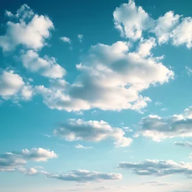Turquoise Sky with White Clouds