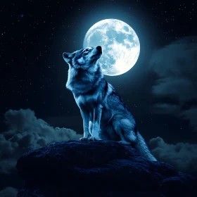 Lunar Wolf on Rocky Peak