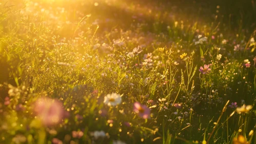 Golden Meadow of Wildflowers