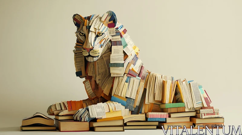 AI ART Literary Lion: A Sculpture of Knowledge