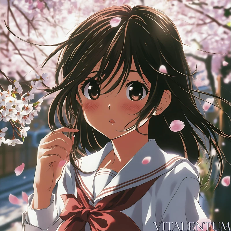 Springtime Anime Scene AI Image