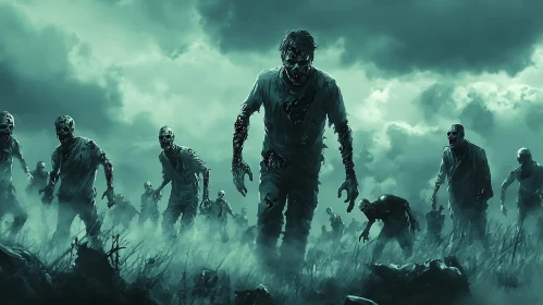 Undead Horde in Misty Green Landscape