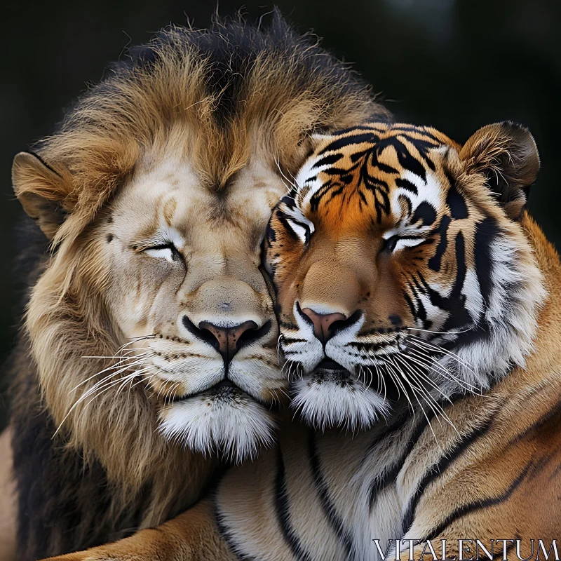 Lion and Tiger Together AI Image