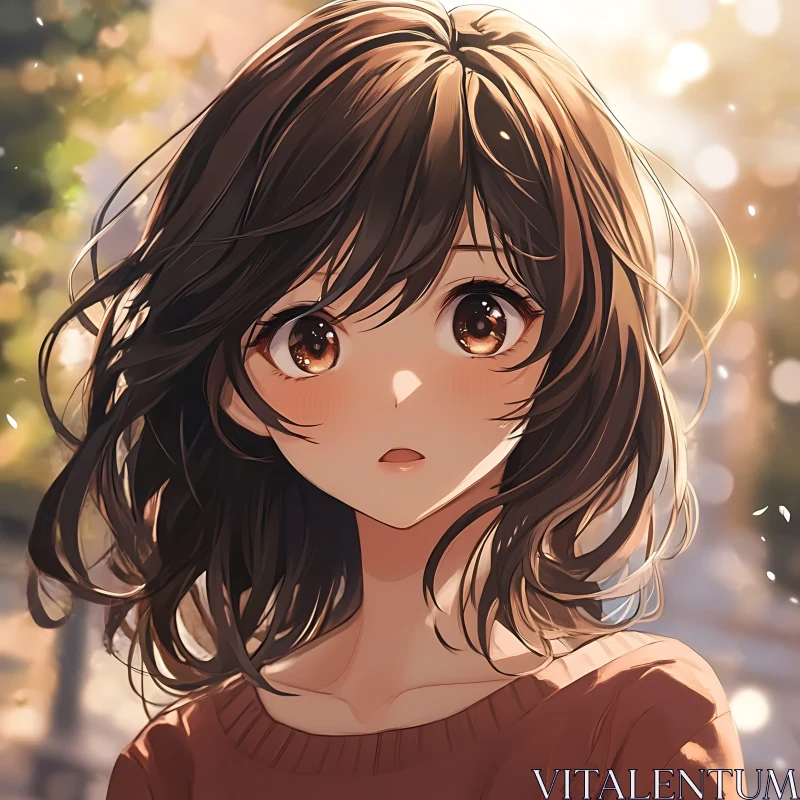 Expressive Anime Girl Illustration AI Image