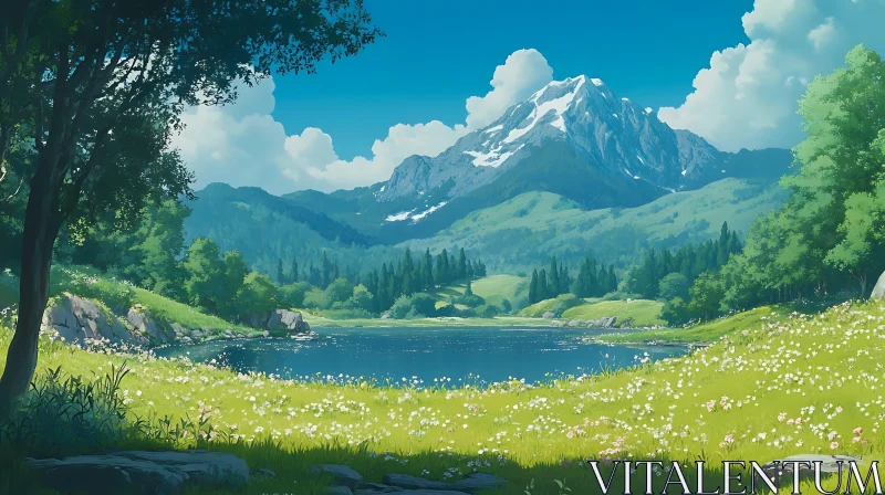 AI ART Alpine Lake Vista