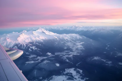 Aerial View of Mountains and Sky