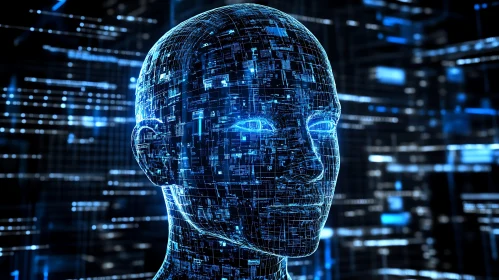 Cybernetic Head with Digital Circuitry