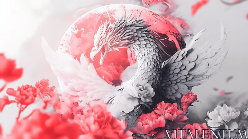 AI ART Phoenix in Bloom: A Fantasy Art Piece