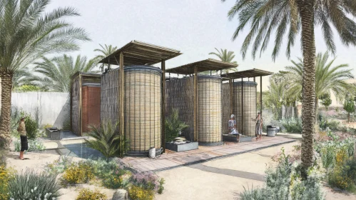 Sustainable Bamboo Architecture in Tropical Garden