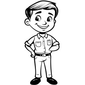 Smiling Man Cartoon Character