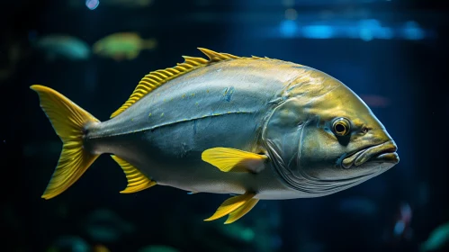 Bright Yellow Fish in Aquarium - An Artistic Marine Capture