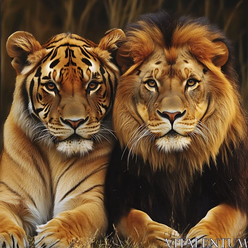 AI ART Portrait of a Lion and a Tiger