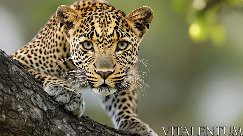 Wild Leopard in Natural Habitat AI Image