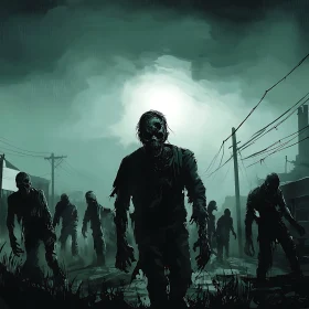 Undead Apocalypse: A Zombie Throng Scene