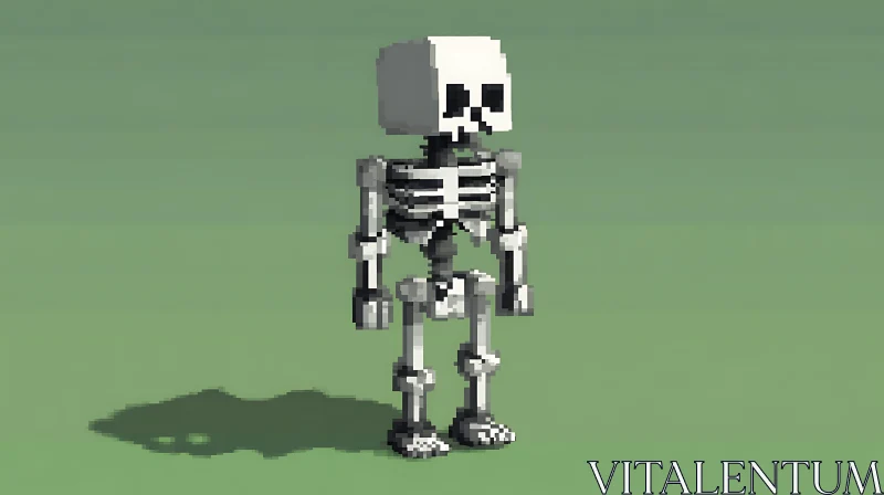 Retro Skeleton Pixel Art