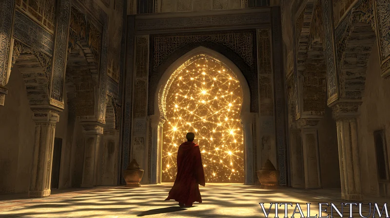 Figure Before Glowing Doorway