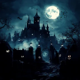 Eerie Castle in the Night