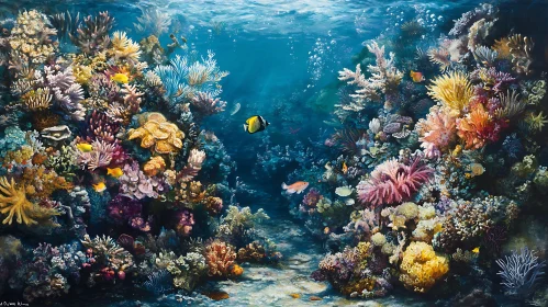 Underwater Coral Garden with Fish