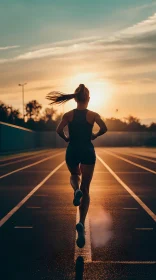 Inspiring Sunset Run: Athlete on Track