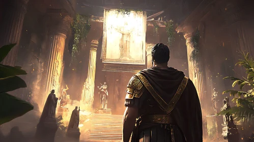 Warrior at the Temple Ruins
