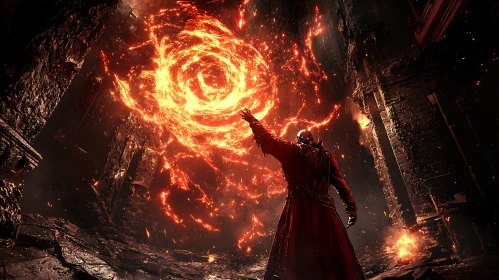 Wizard Casting Spell in Dark Ages